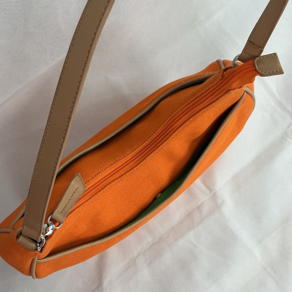 Vintage Etienne Aigner Orange Canvas Hobo Shoulder Ba… - Gem